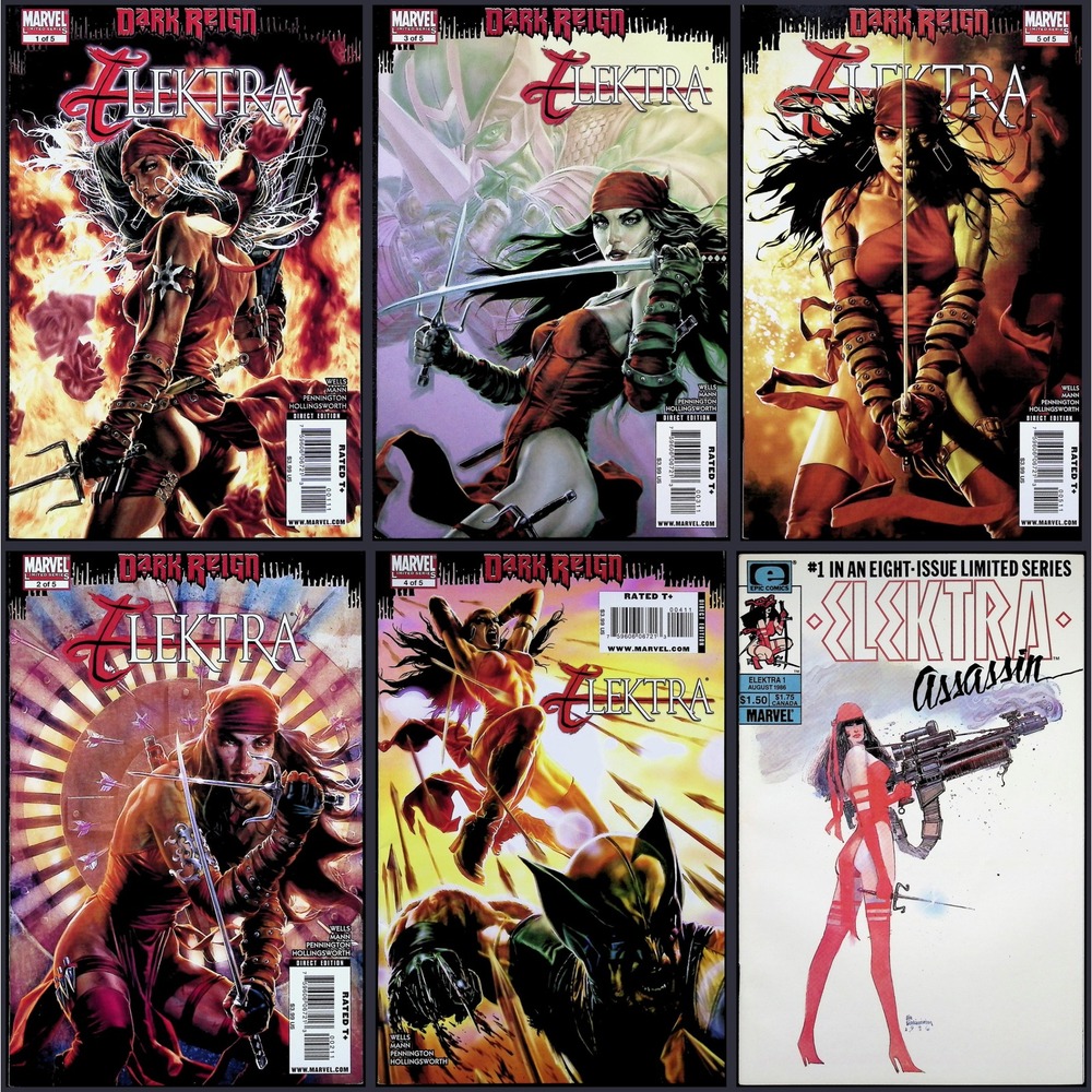 Marvel Comic Book‎ Lot Elektra Dark Reign 1-5 & Assassin 1 # 6x Comic Lot